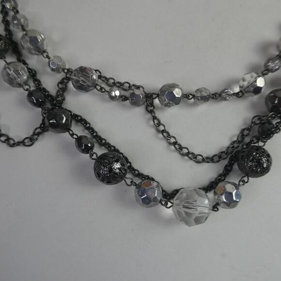 NY New York & Co. Company Multi Strand Beaded Statement Necklace Plus Size 33" - Picture 4 of 10